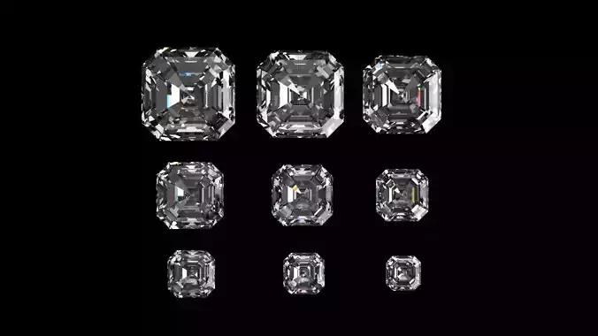 Diamond Asscher Different Sizes