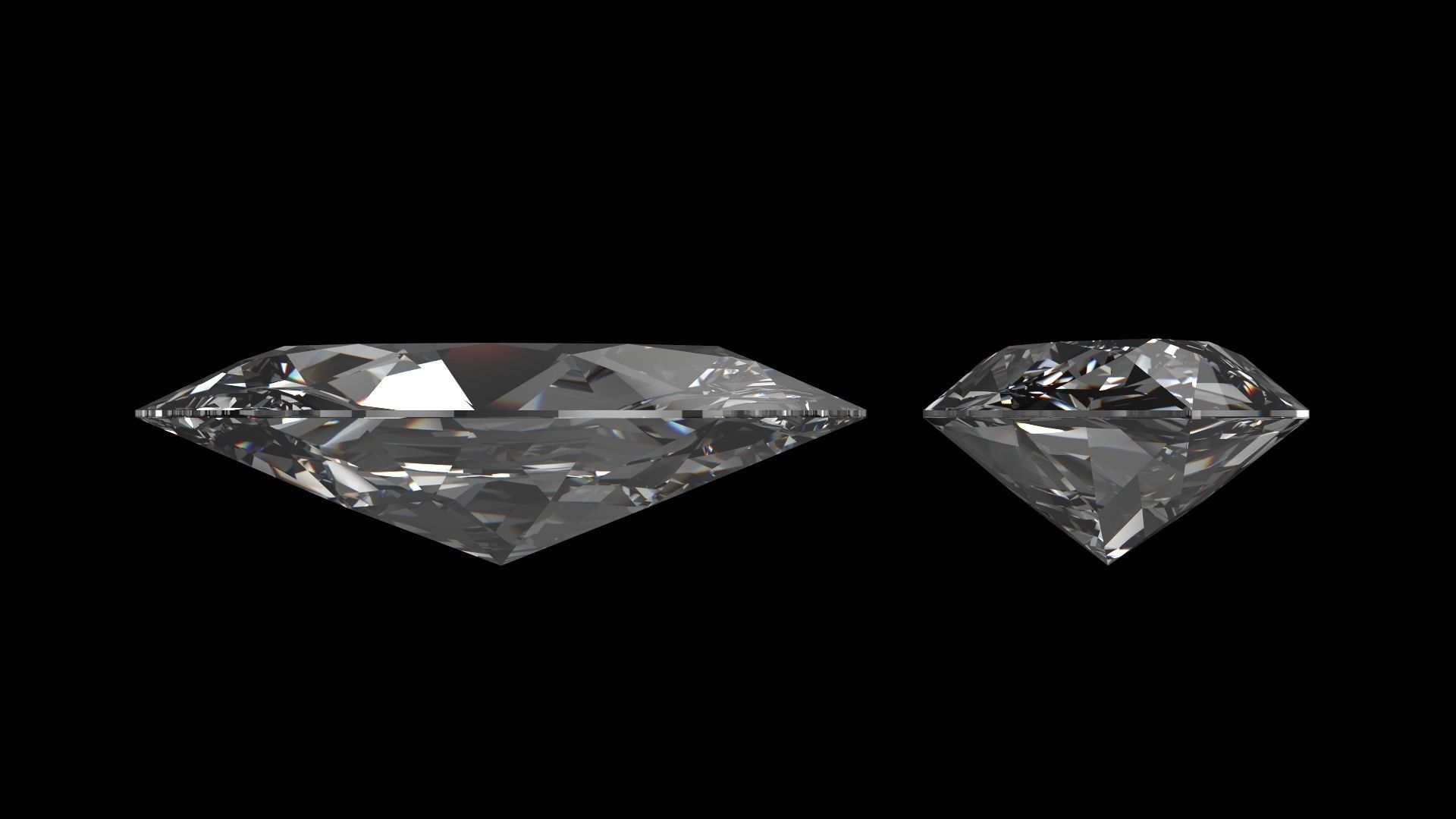 Diamond Marquise Different Sizes 3D model_7
