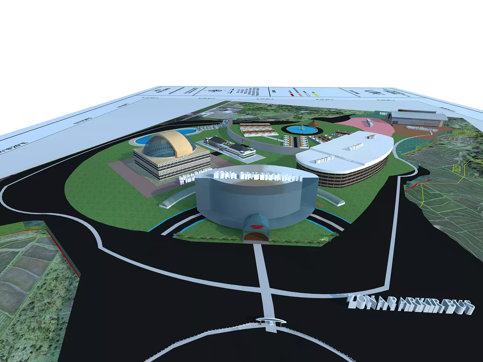3d tourist area 3D model_0