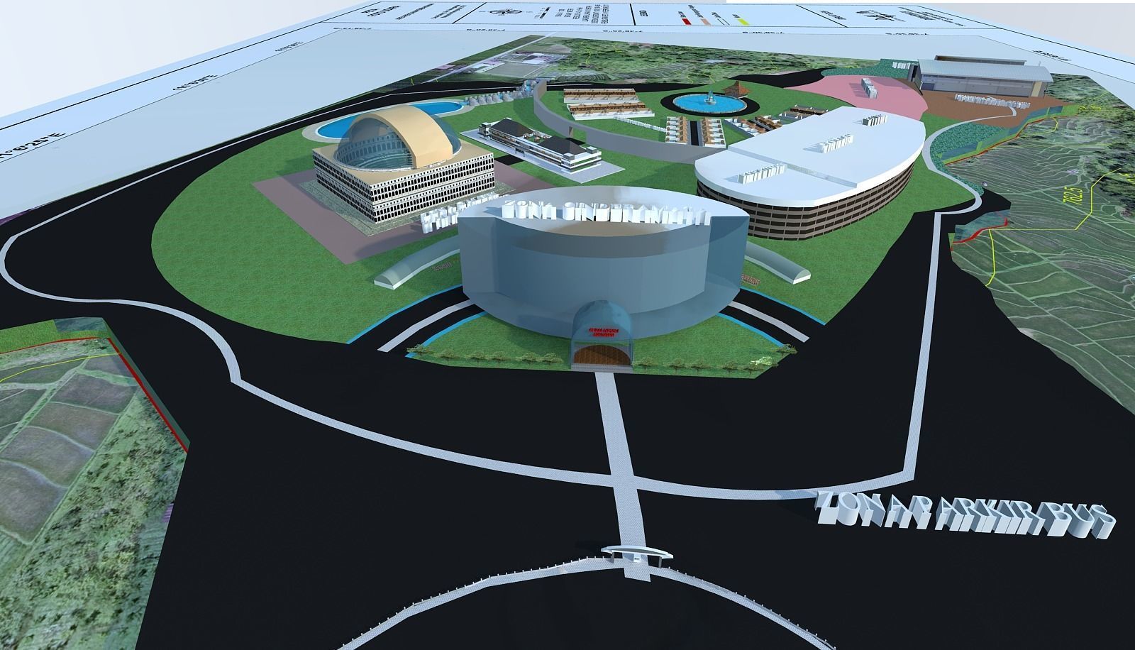 3d tourist area 3D model_4
