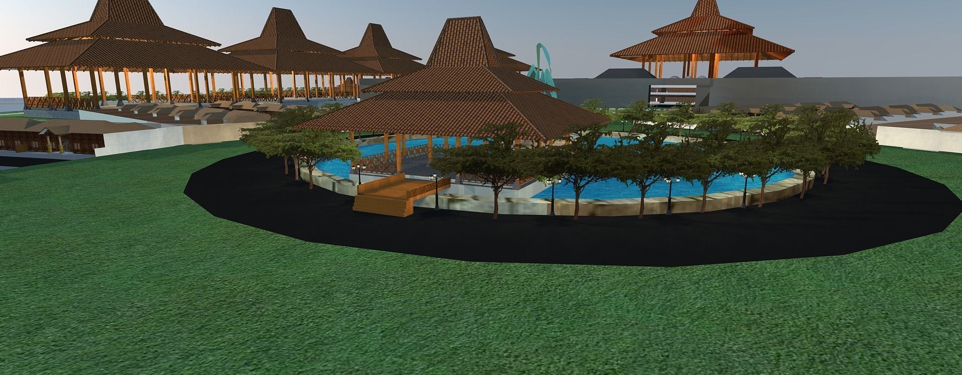 3d tourist area 3D model_15
