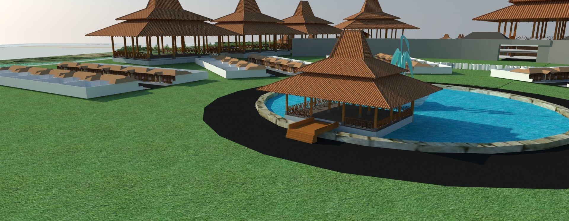 3d tourist area 3D model_9