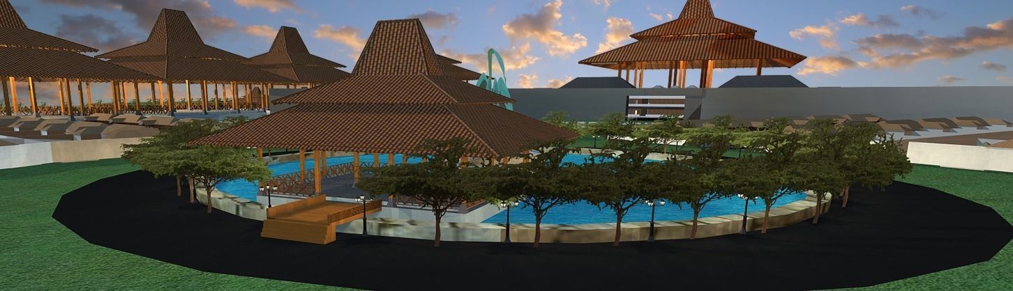 3d tourist area 3D model_10