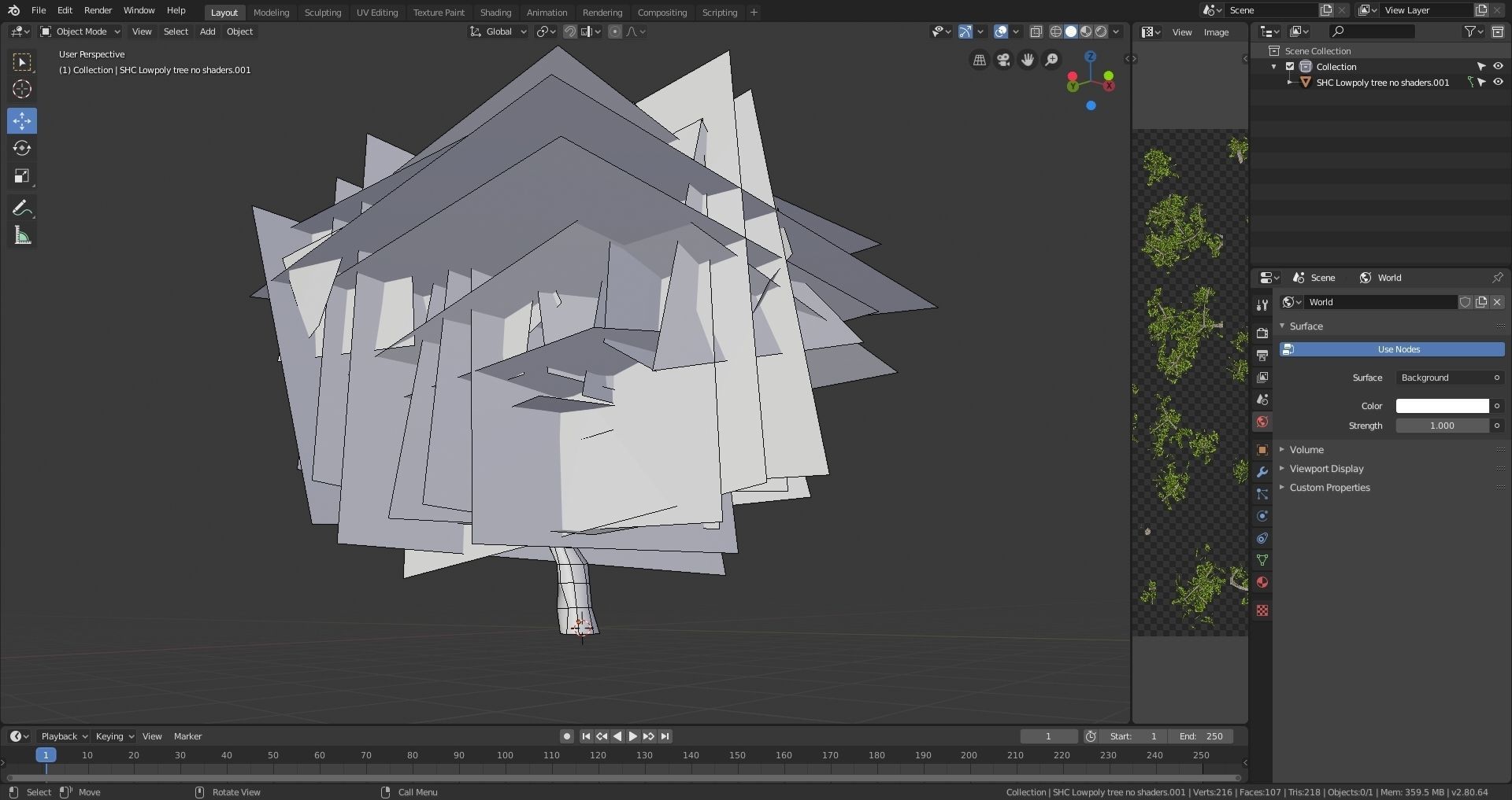 Lowpoly 3D Tree faces trs Low-poly 3D model_8
