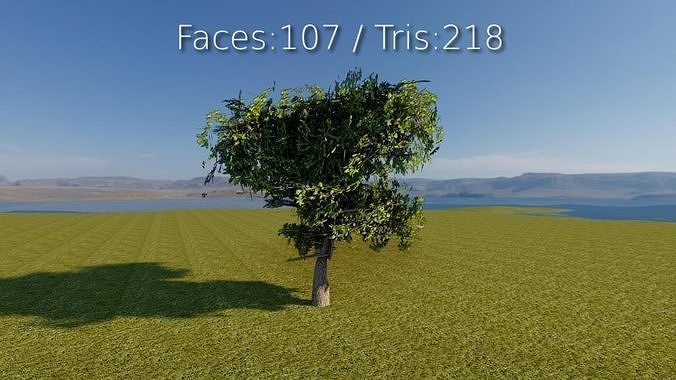 Lowpoly 3D Tree faces trs Low-poly 3D model