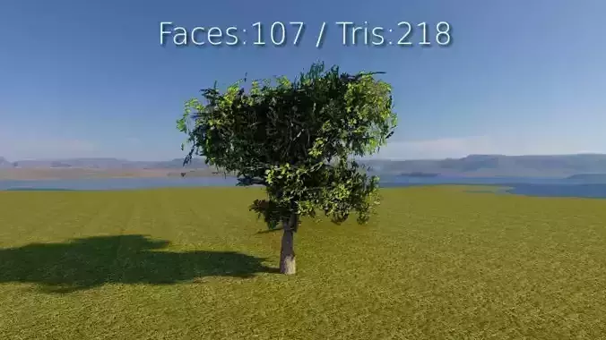 Lowpoly 3D Tree faces trs Low-poly 3D model