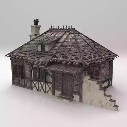 Medieval house fantasy 03 Low-poly 3D model