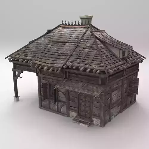 Medieval house fantasy 04 Low-poly 3D model