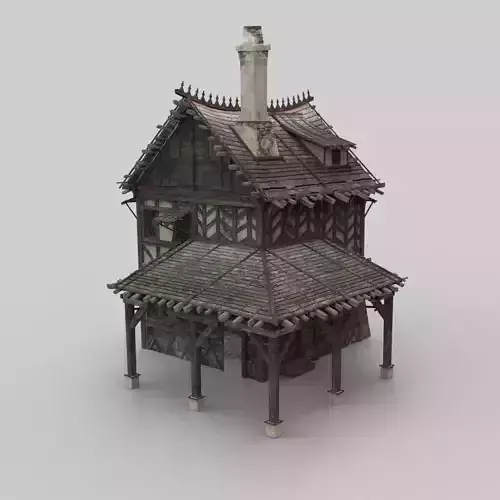 Medieval house fantasy 05 Low-poly 3D model