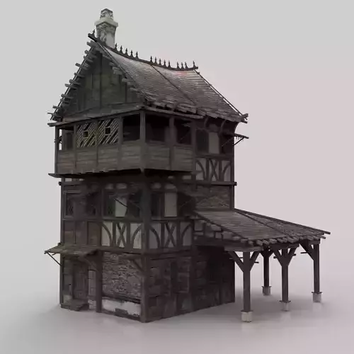 Medieval house fantasy 06 Low-poly 3D model