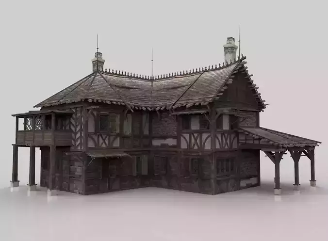 Medieval house fantasy 10 Low-poly 3D model