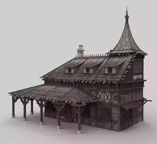Medieval house fantasy 11 Low-poly 3D model