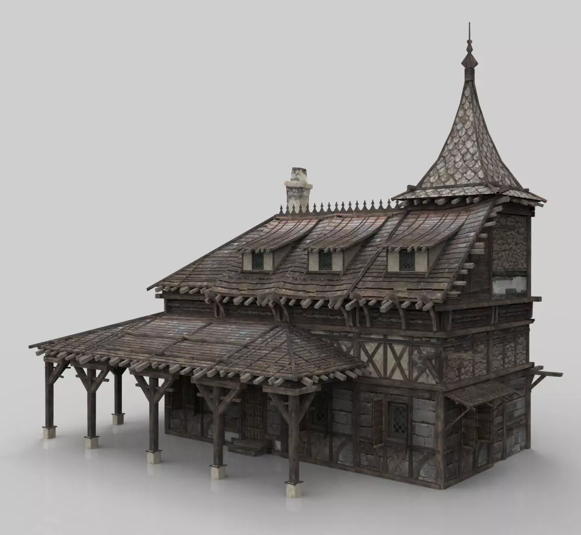 Medieval house fantasy 11 Low-poly 3D model