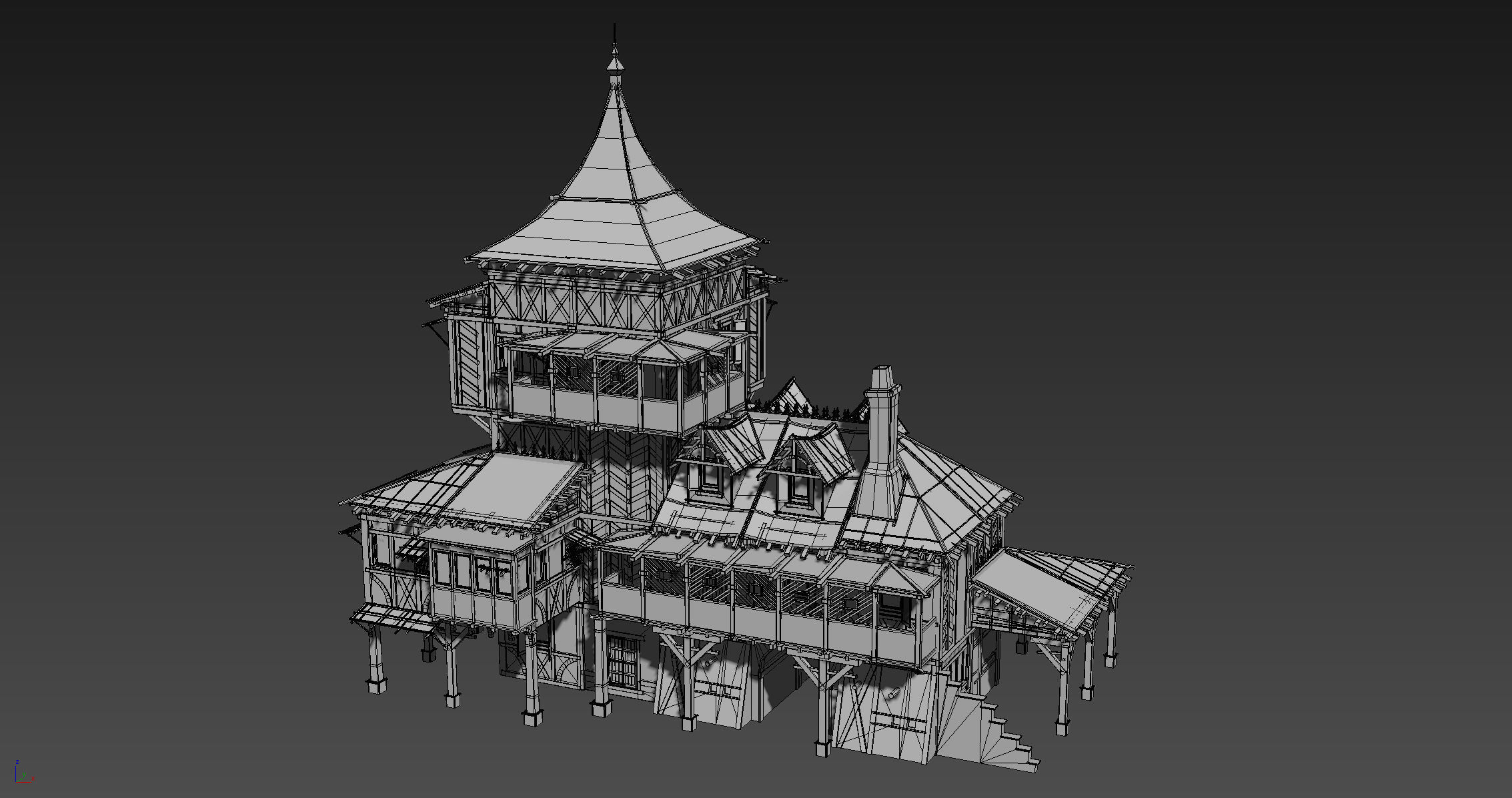 Medieval house fantasy 12 Low-poly 3D model_6