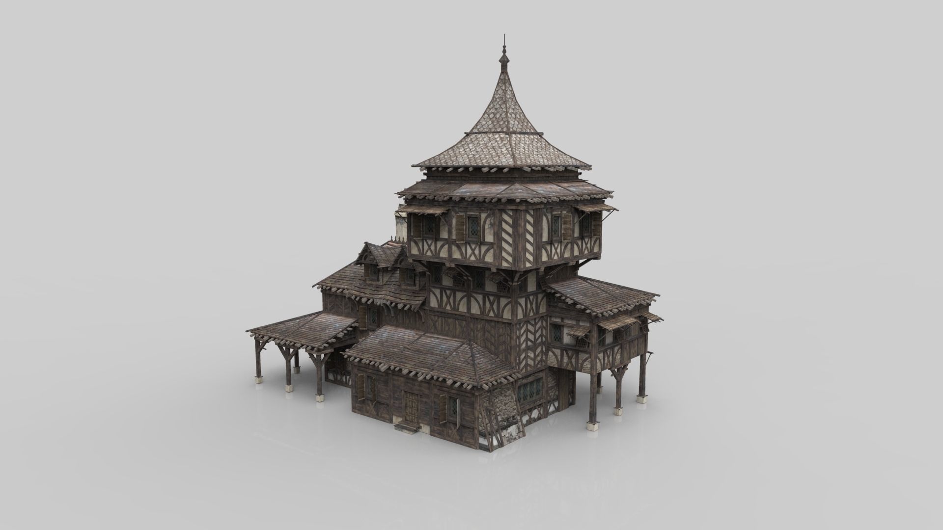 Medieval house fantasy 12 Low-poly 3D model_2