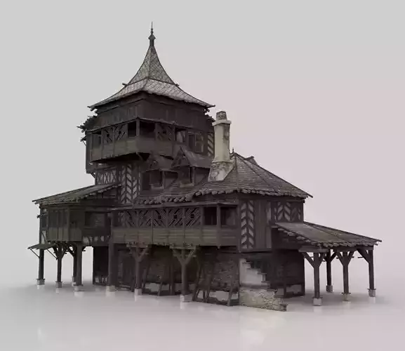 Medieval house fantasy 12 Low-poly 3D model