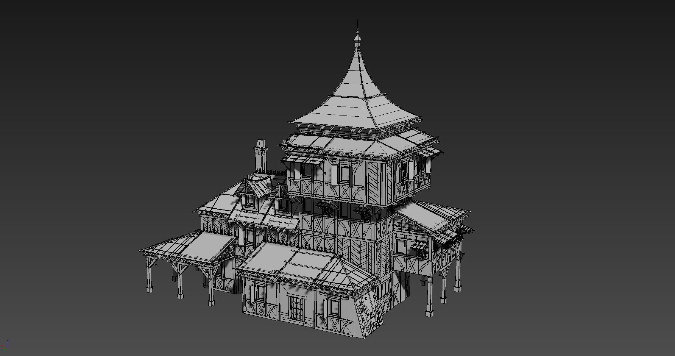 Medieval house fantasy 12 Low-poly 3D model_5