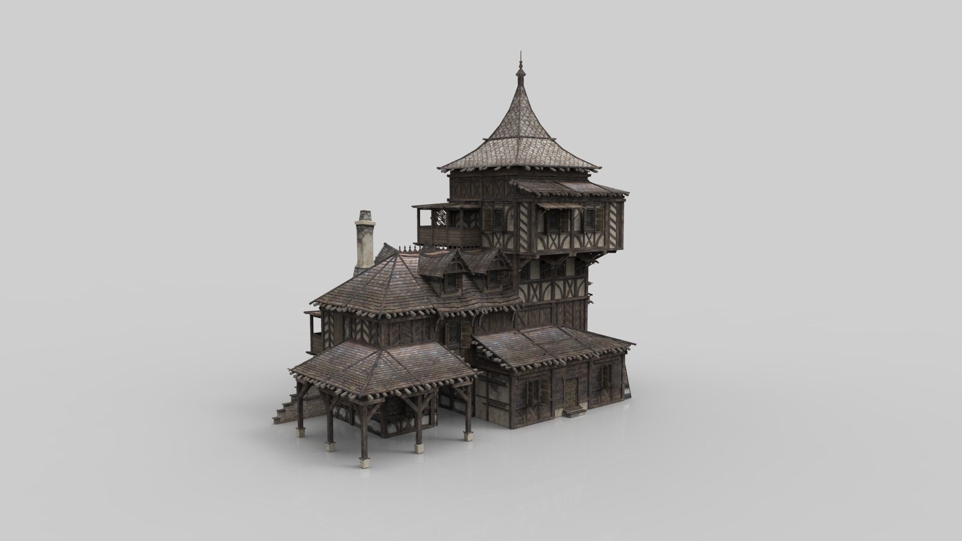 Medieval house fantasy 12 Low-poly 3D model_1