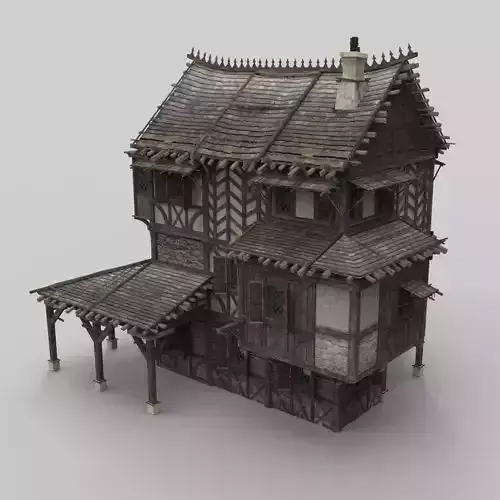 Medieval house fantasy 13 Low-poly 3D model