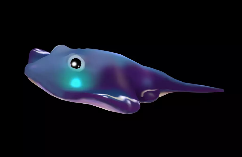 stingray fish with glowing eyes Low-poly 3D model_0