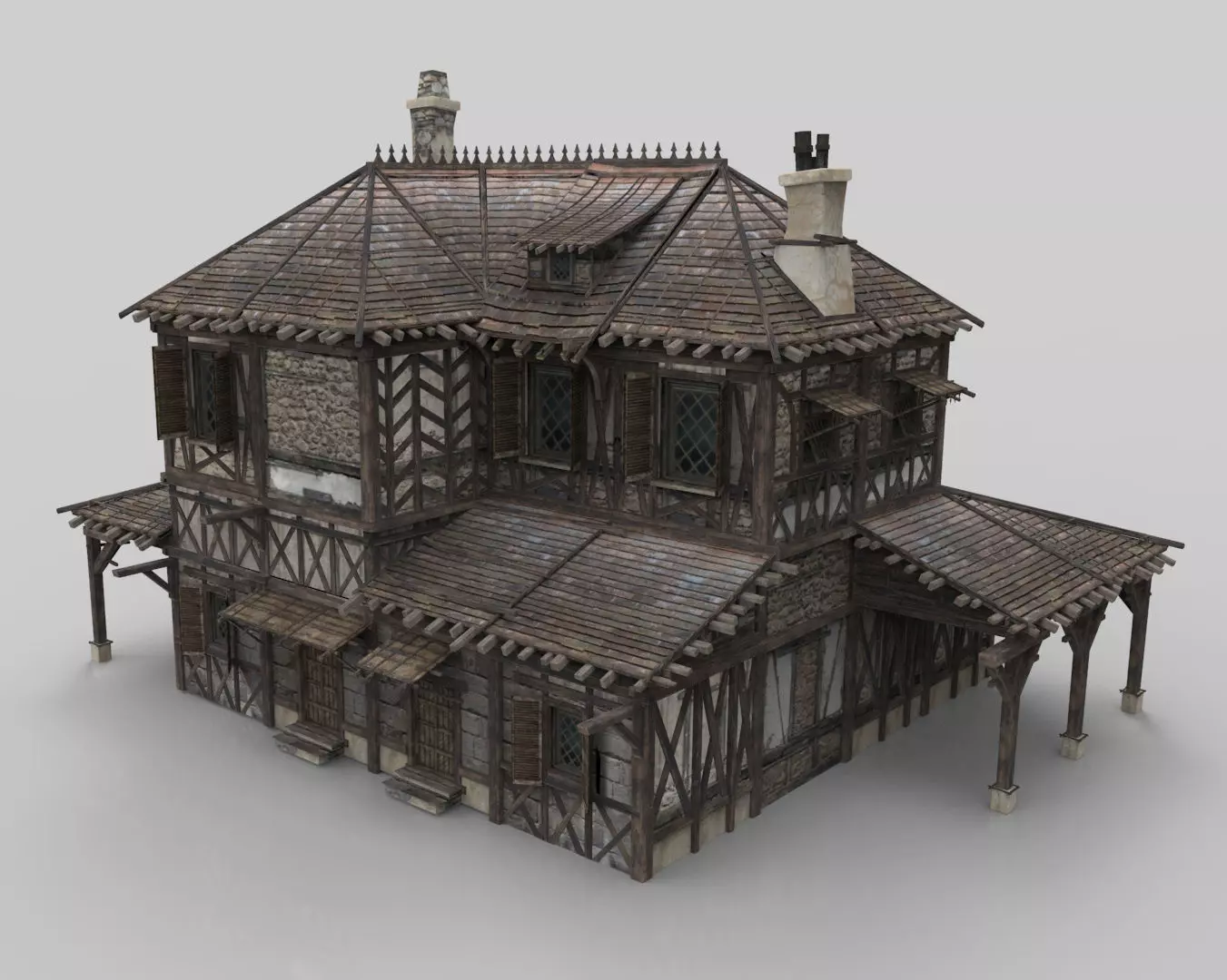 Medieval house fantasy 14 Low-poly 3D model