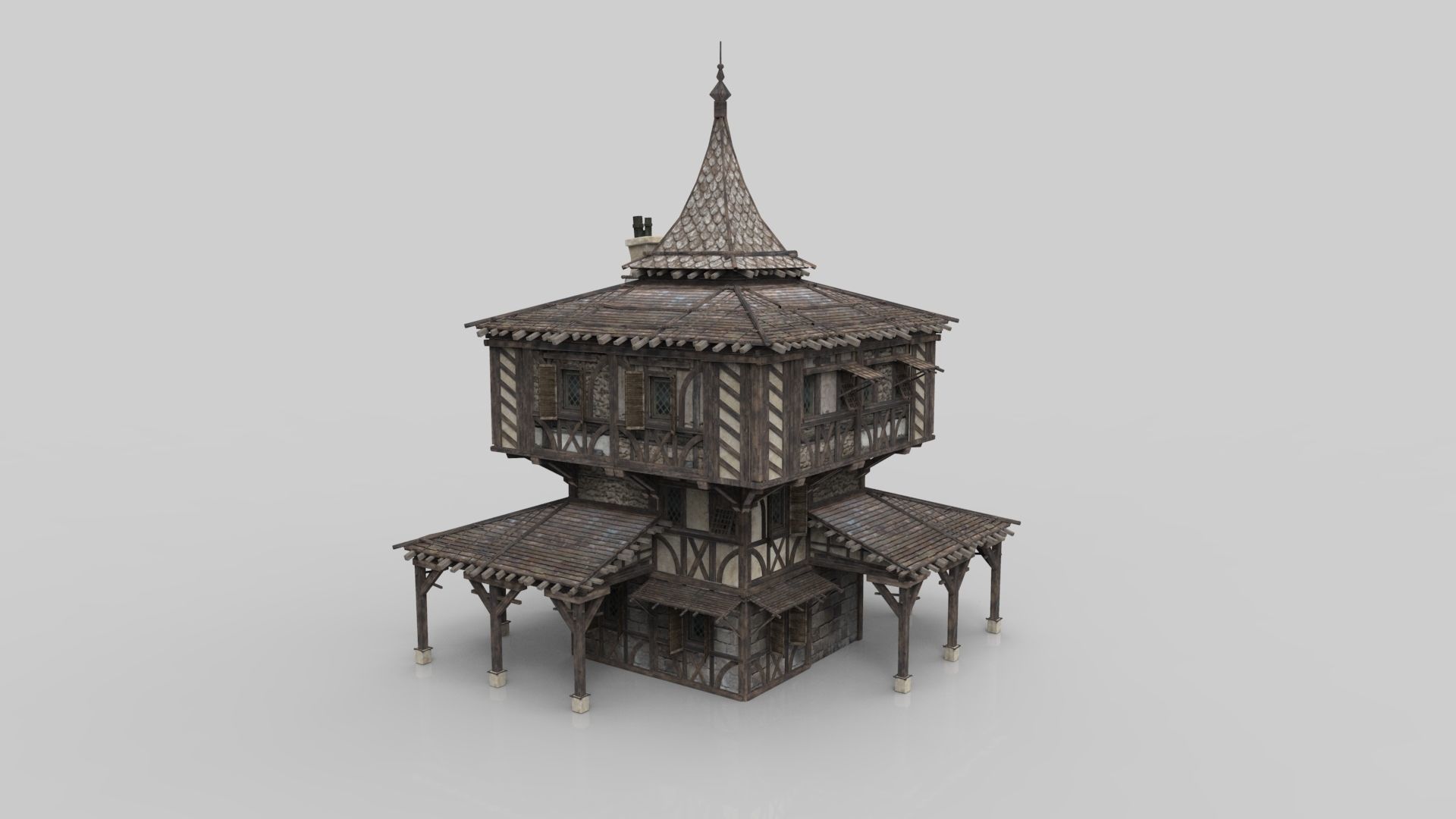 Medieval house fantasy 15 Low-poly 3D model_2