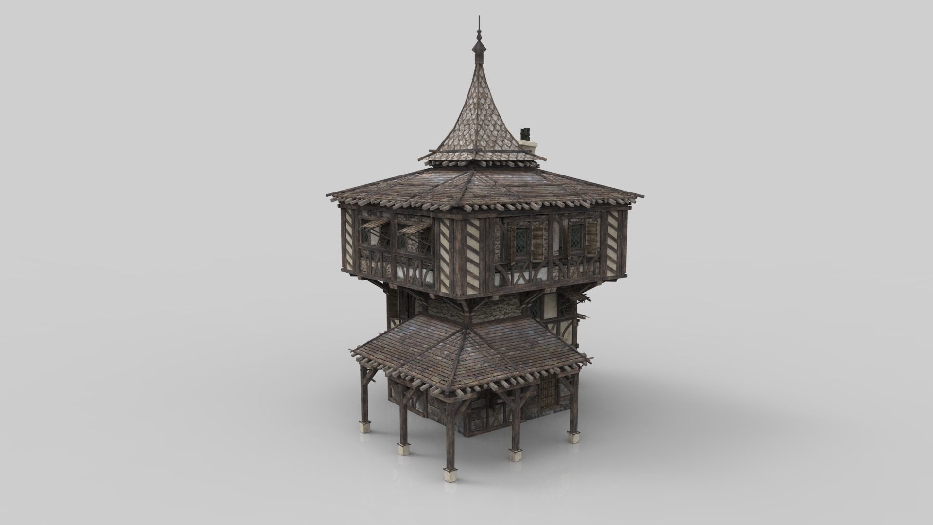 Medieval house fantasy 15 Low-poly 3D model_3