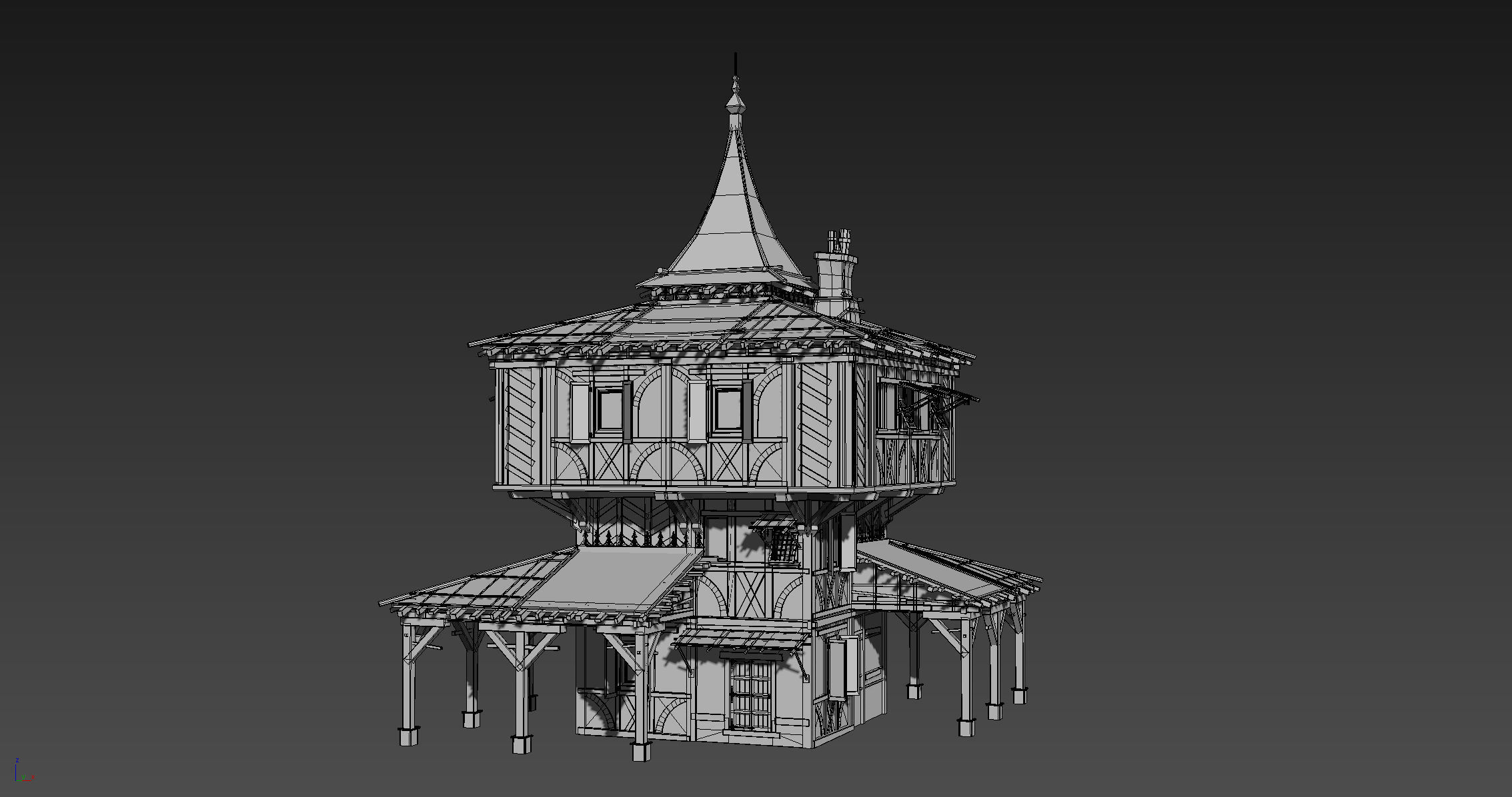 Medieval house fantasy 15 Low-poly 3D model_5
