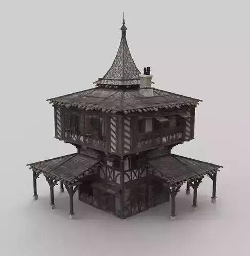 Medieval house fantasy 15 Low-poly 3D model