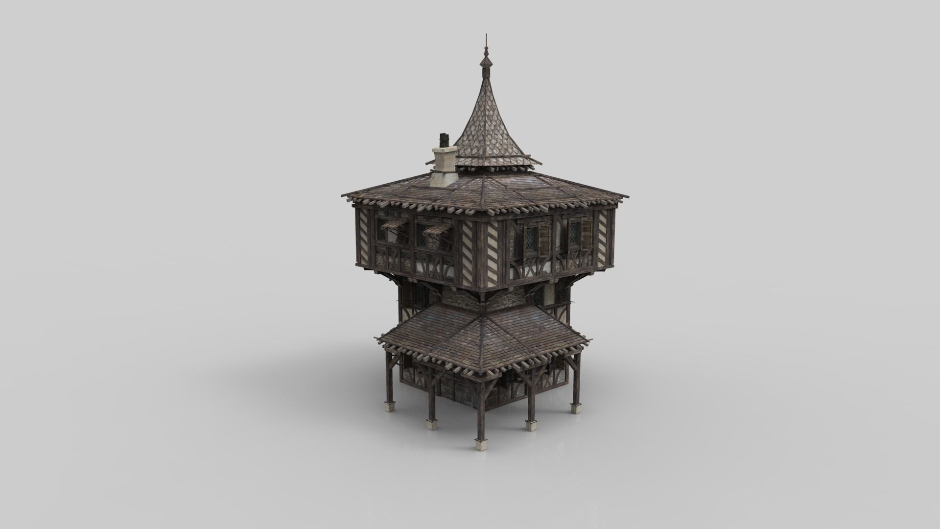 Medieval house fantasy 15 Low-poly 3D model_1