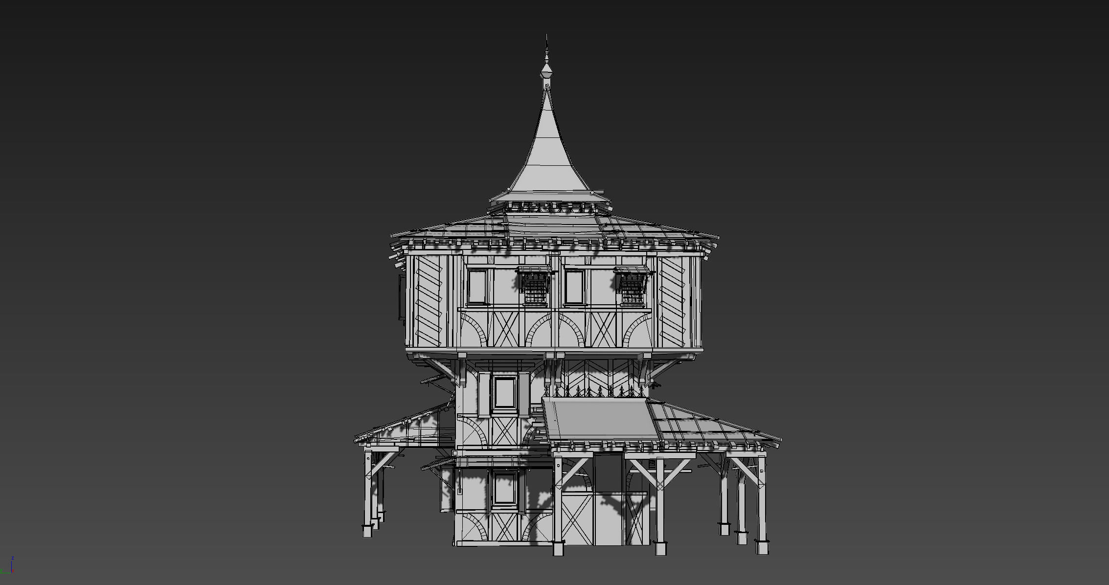 Medieval house fantasy 15 Low-poly 3D model_6