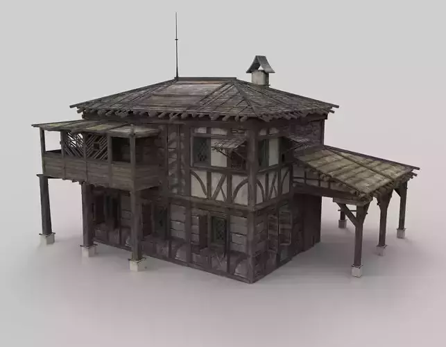 Medieval house fantasy 16  Low-poly 3D model