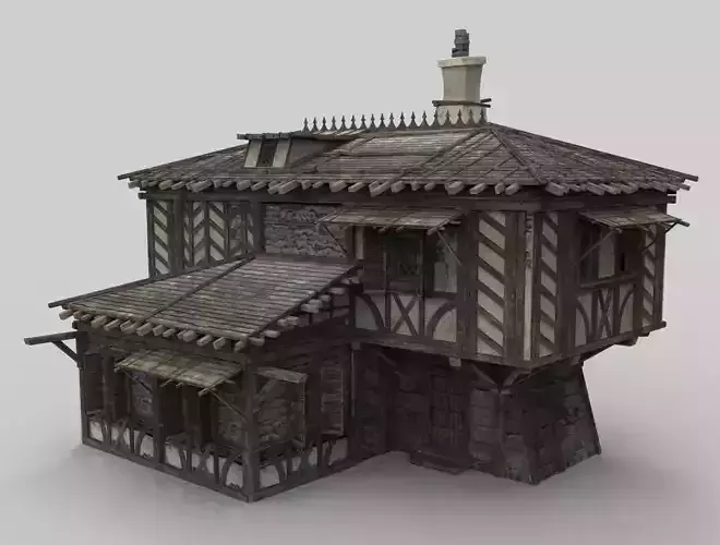 Medieval house fantasy 17  Low-poly 3D model