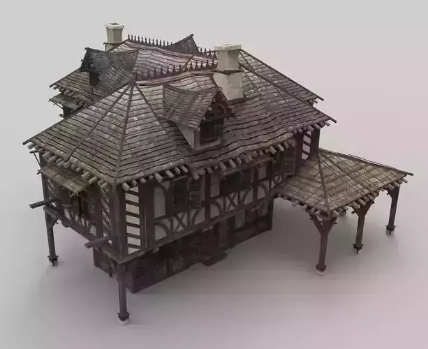 Medieval house fantasy 18 Low-poly 3D model