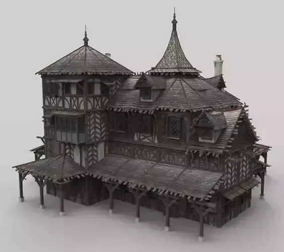 Medieval house fantasy 20  Low-poly 3D model
