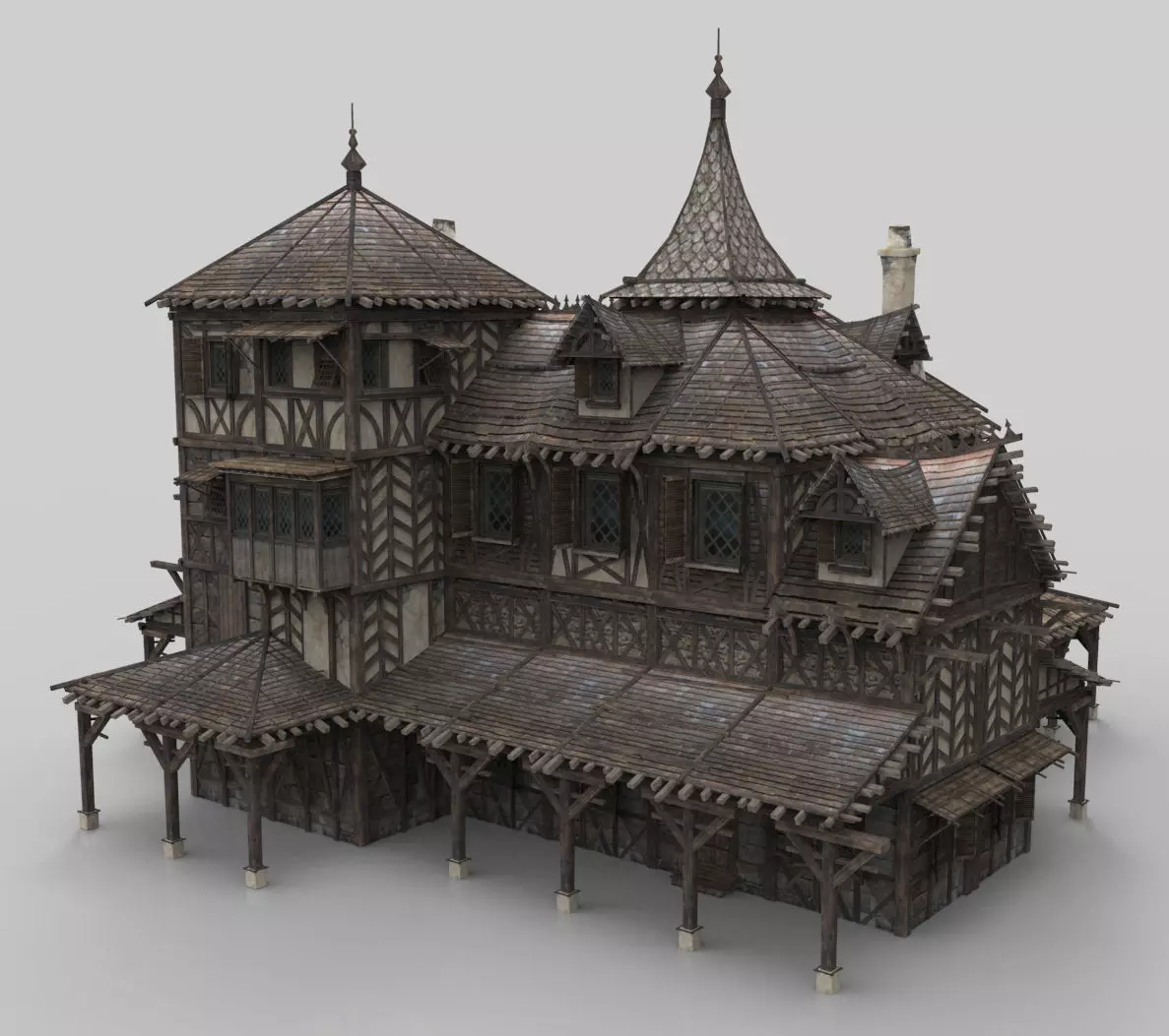 Medieval house fantasy 20 Low-poly 3D model