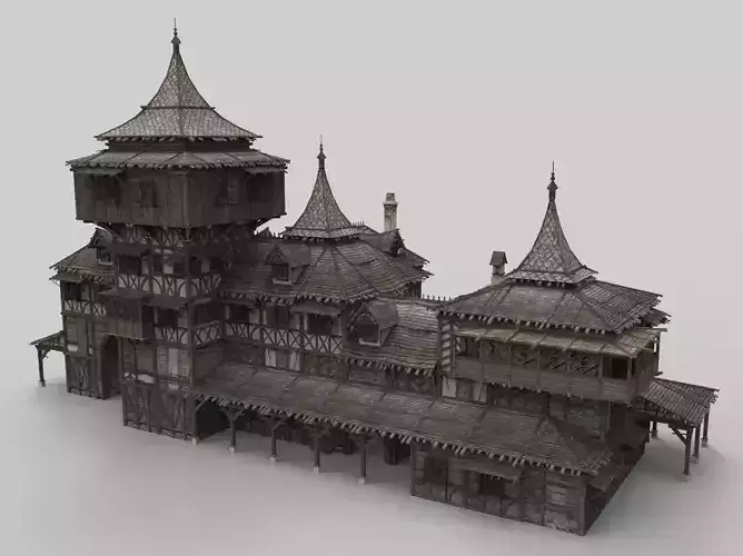 Medieval house fantasy 21  Low-poly 3D model