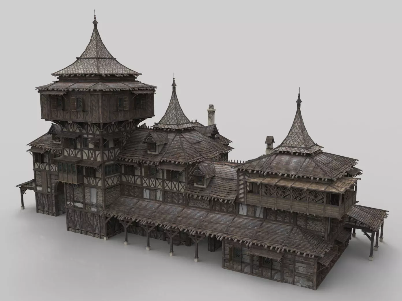 Medieval house fantasy 21 Low-poly 3D model