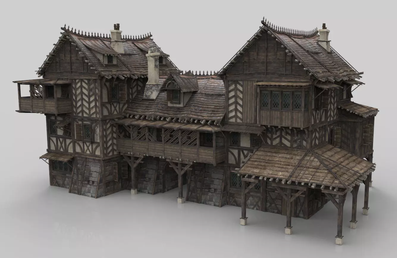 Medieval house fantasy 19 Low-poly 3D model_0