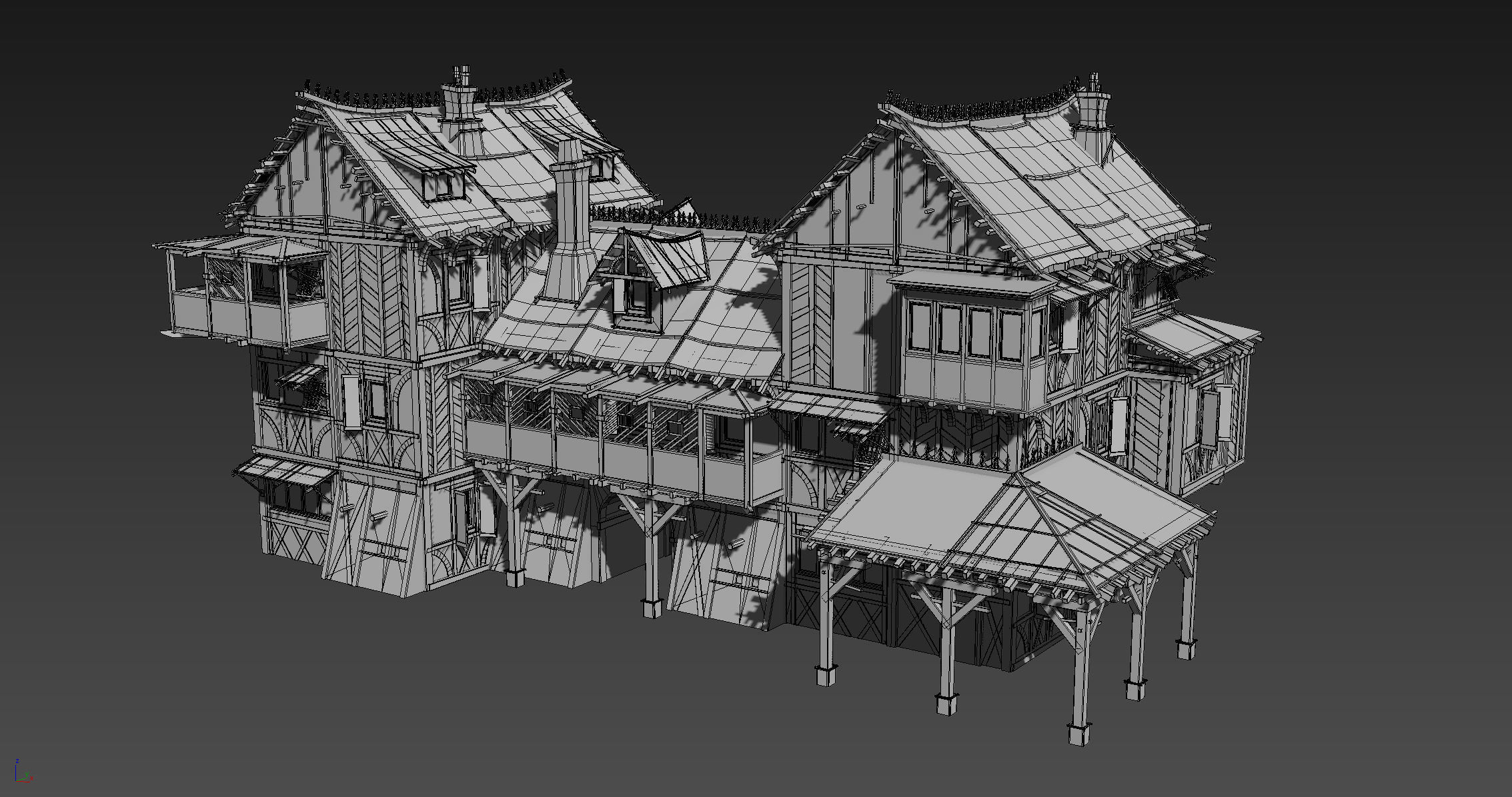 Medieval house fantasy 19 Low-poly 3D model_6