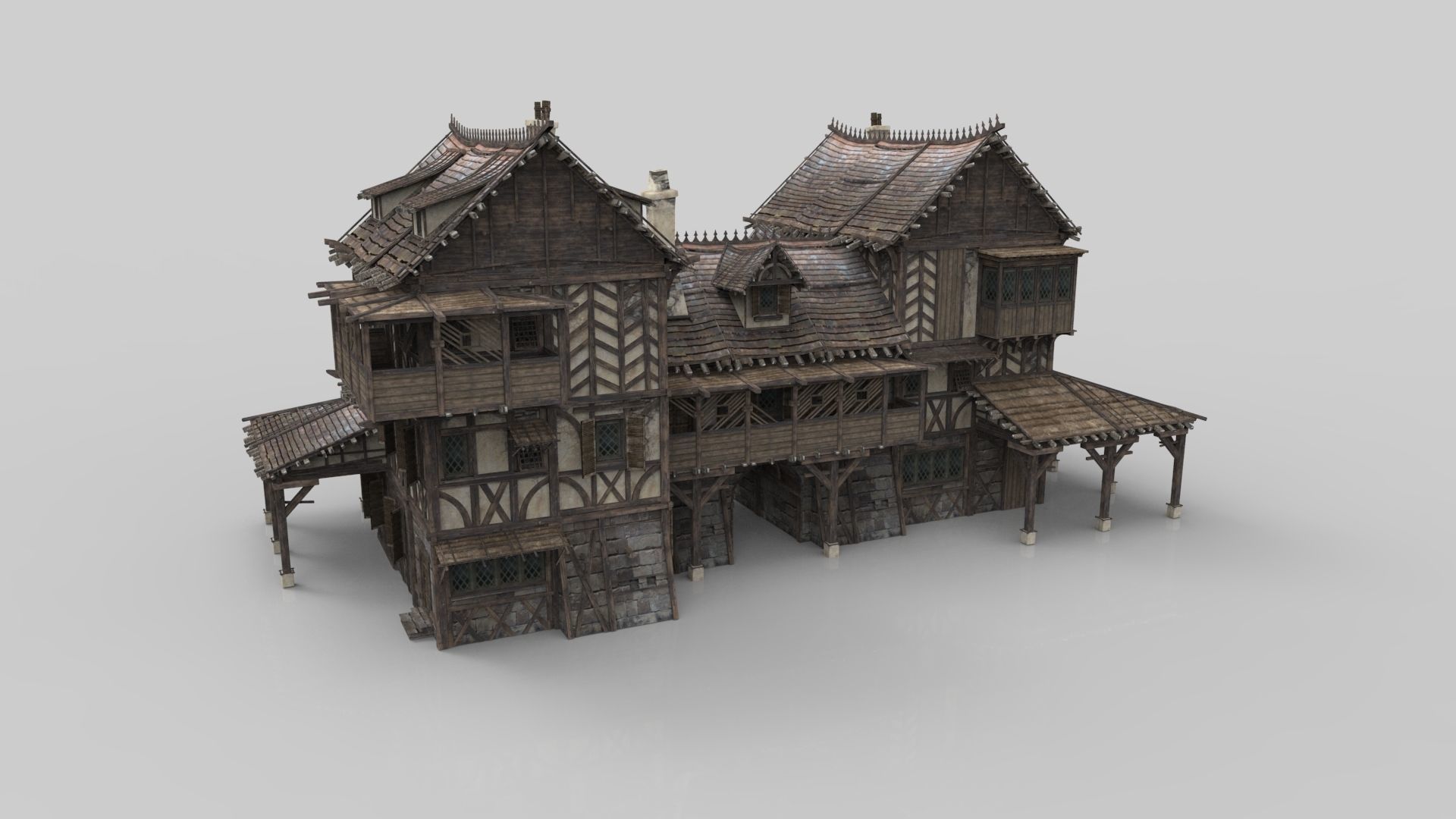 Medieval house fantasy 19 Low-poly 3D model_3