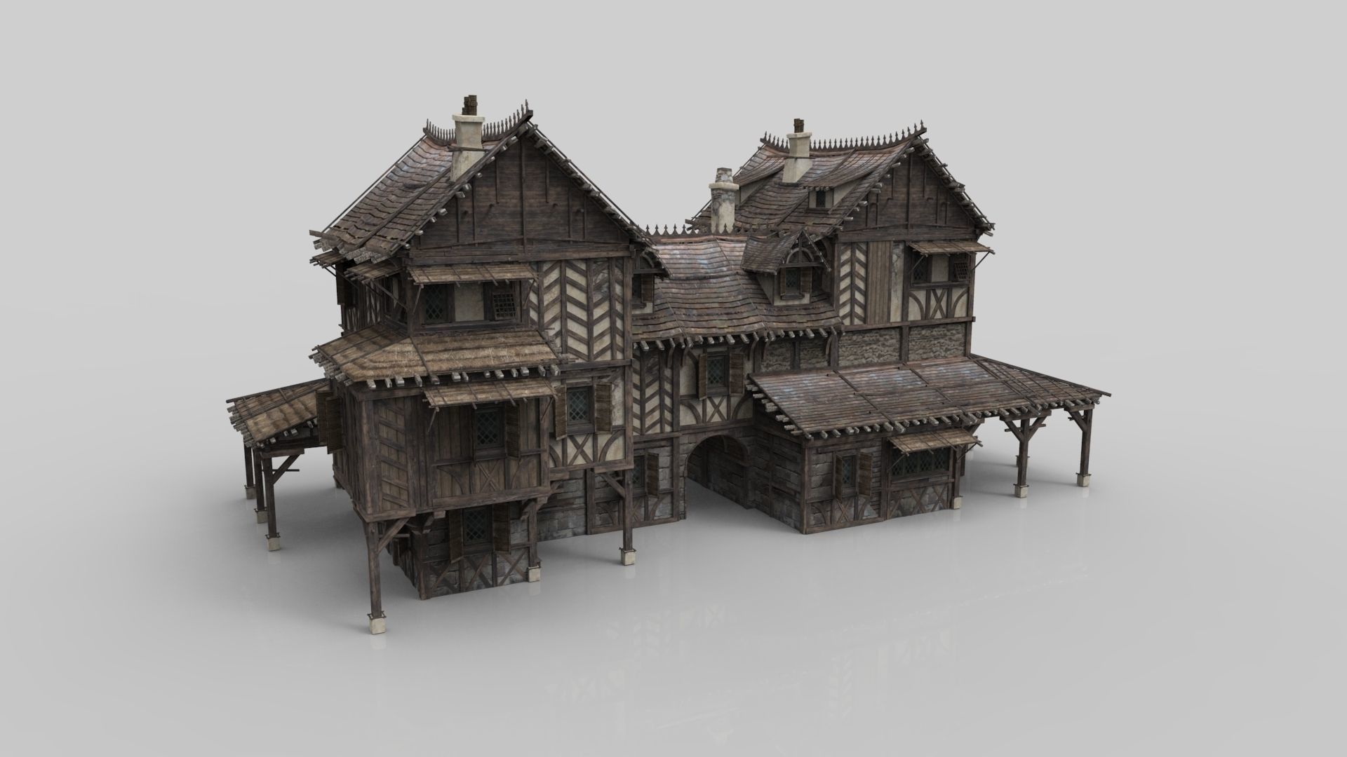 Medieval house fantasy 19 Low-poly 3D model_1