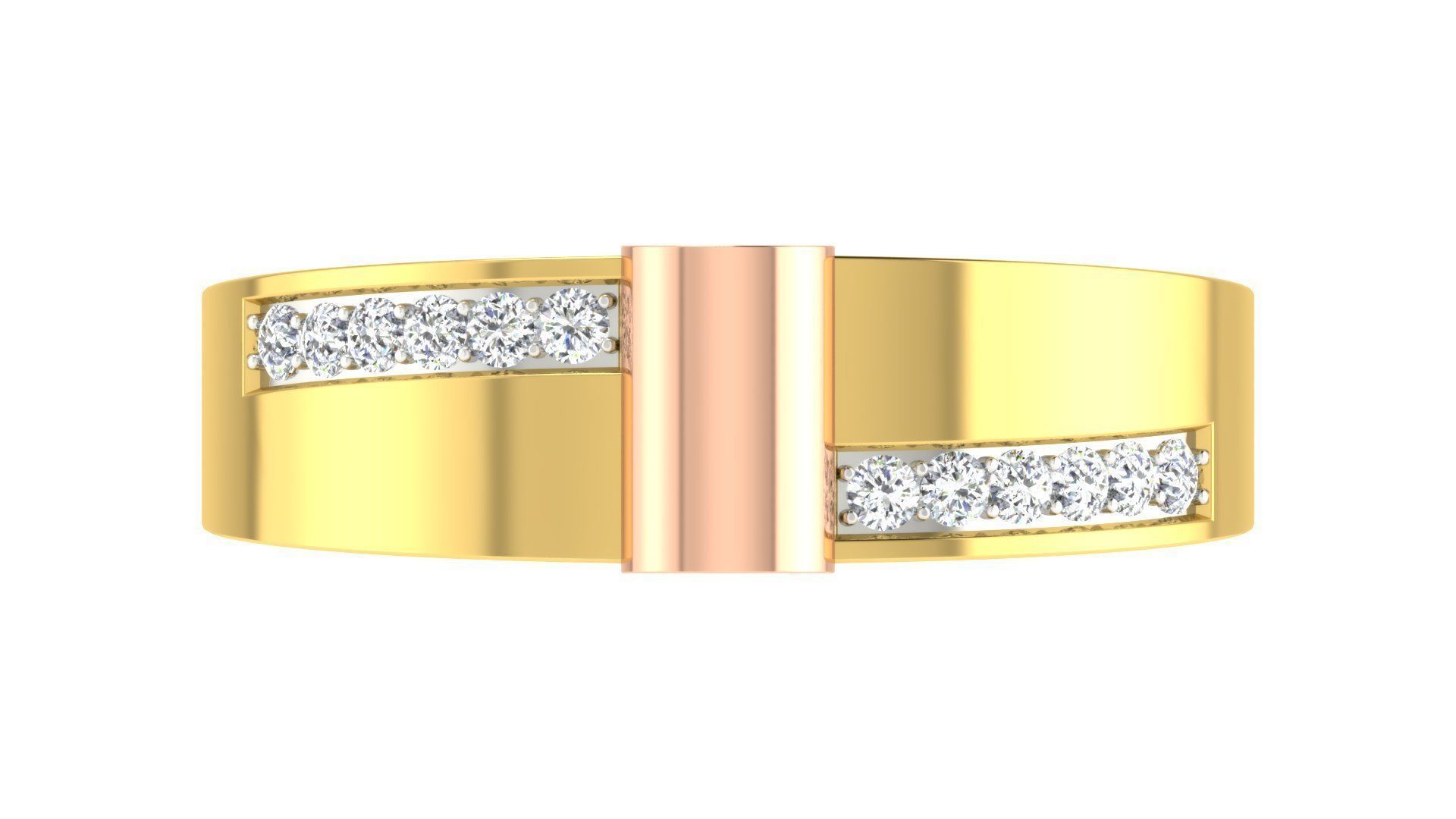 Couple Band Ring 3dm stl render detail model view 3D print model_4