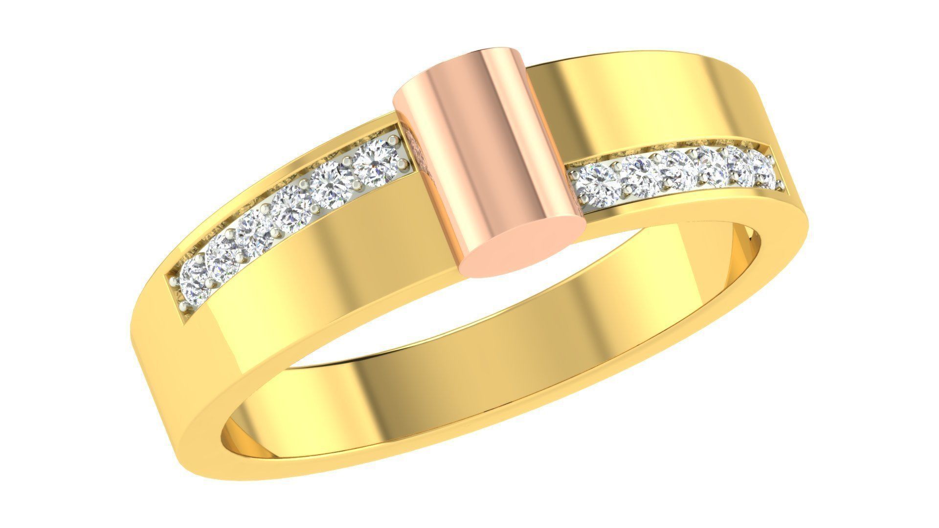 Couple Band Ring 3dm stl render detail model view 3D print model_5