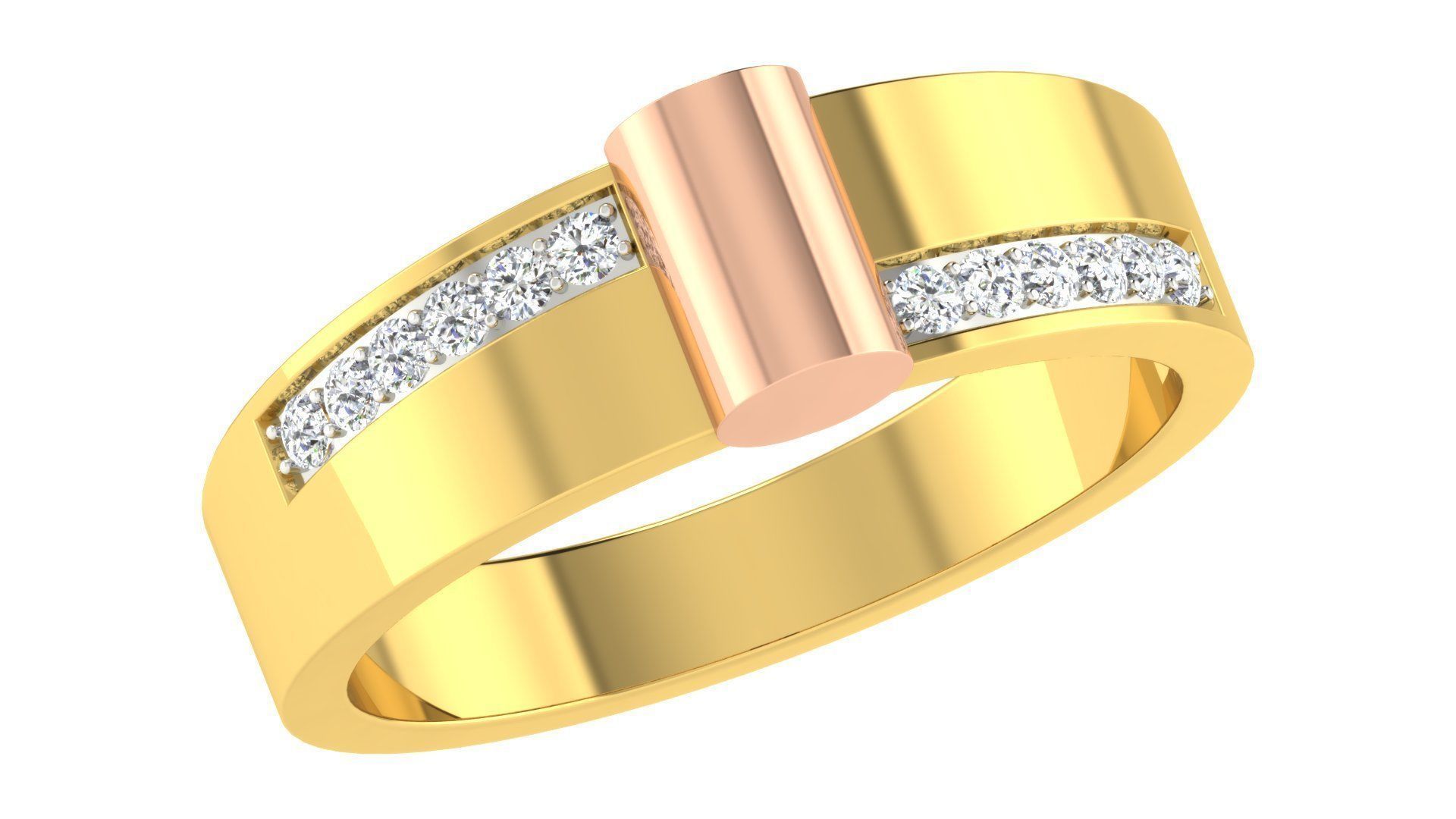 Couple Band Ring 3dm stl render detail model view 3D print model_1