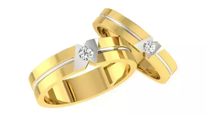 Couple Band Ring 3dm stl render detail