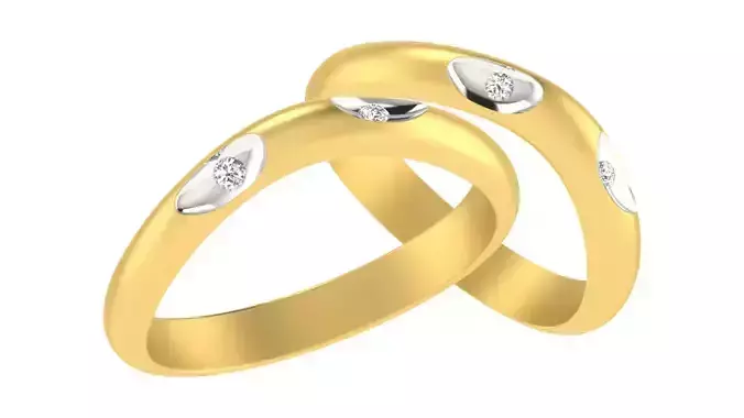 Couple Band Ring 3dm stl render detail