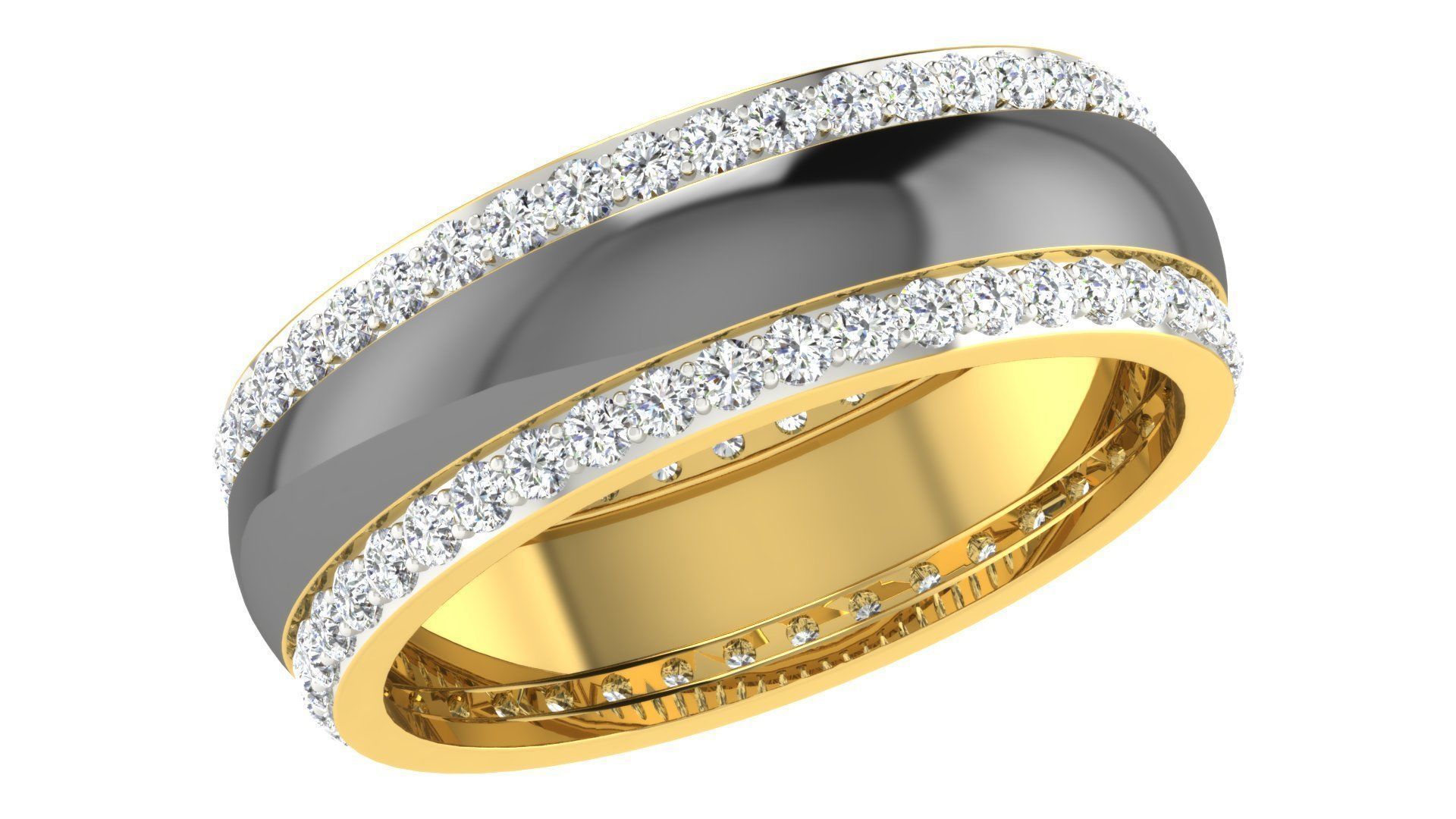 Couple Band Ring 3dm stl render detail 3D print model_1
