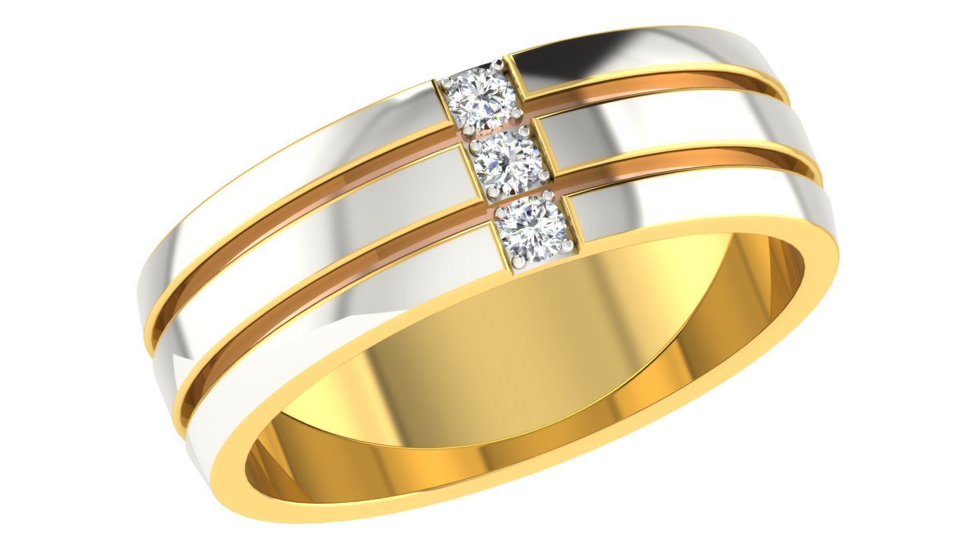 Couple Band Ring 3dm stl render detail 3D print model_1
