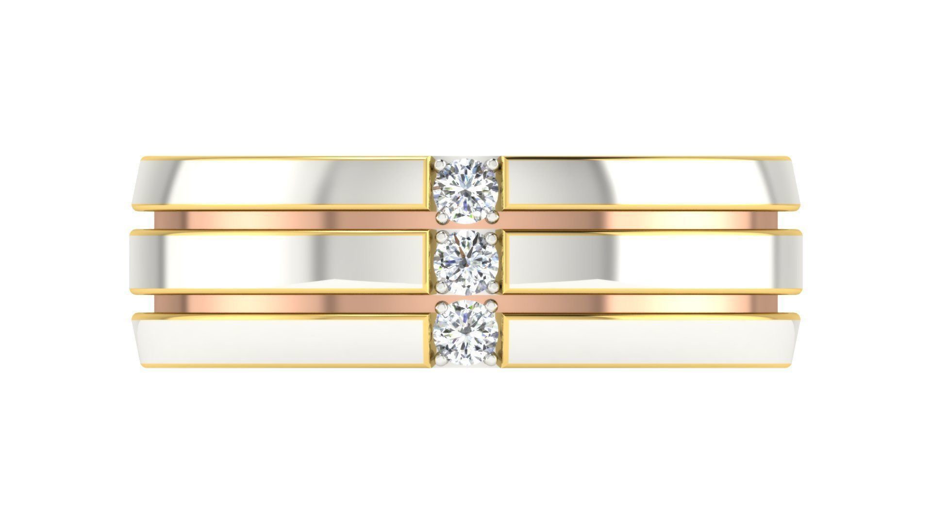 Couple Band Ring 3dm stl render detail 3D print model_4